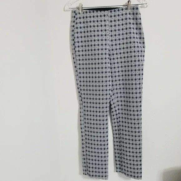 Zara Basic Xs Pants Juniors Women Elastic Waist Geometric Stretch Skinny Zip
